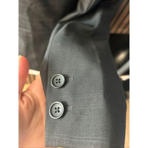 Banana republic blazer black and blue size 0 form sitting stylish work attire - Picture 5 of 8